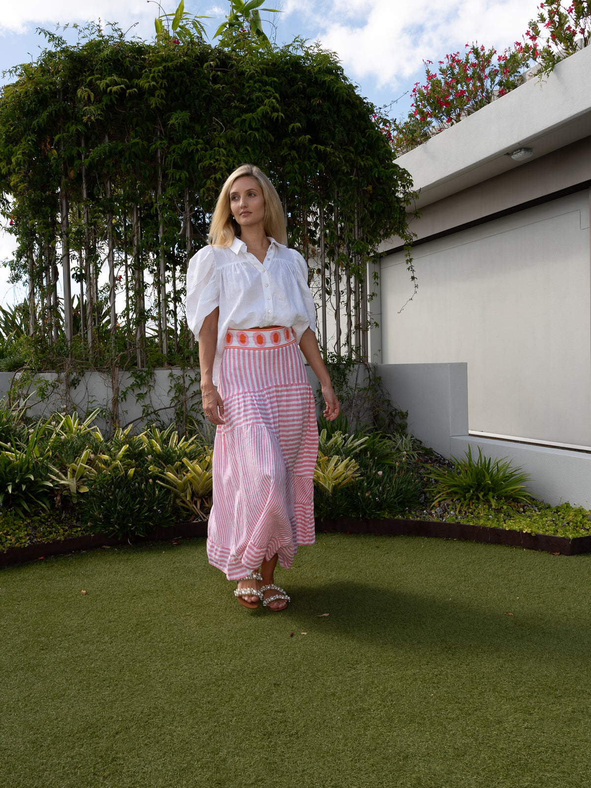 Michelle Skirt-Aurora Pink Flame Orange