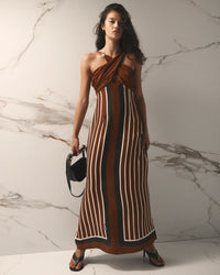 The Ellery Dress - Cherrywood Stripe