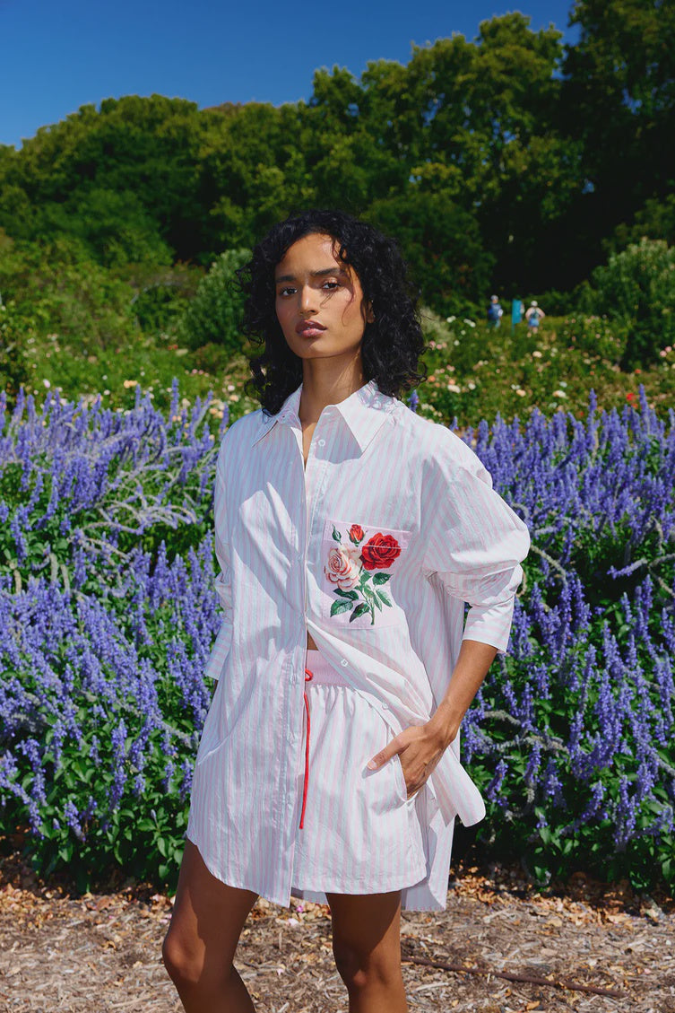 Buddy Shirt- Baby Rose Stripe