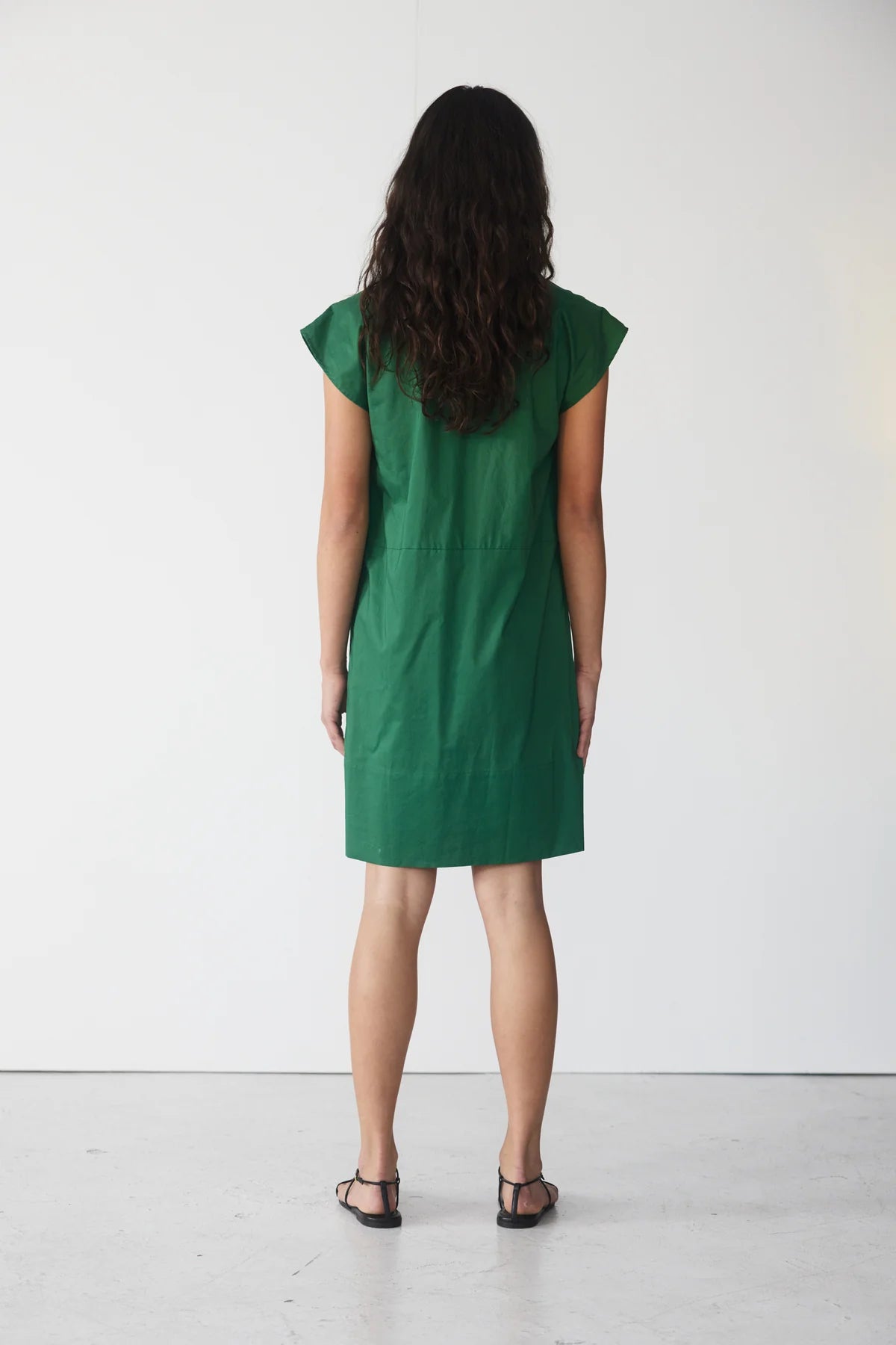 Gwen Dress / Emerald Poplin