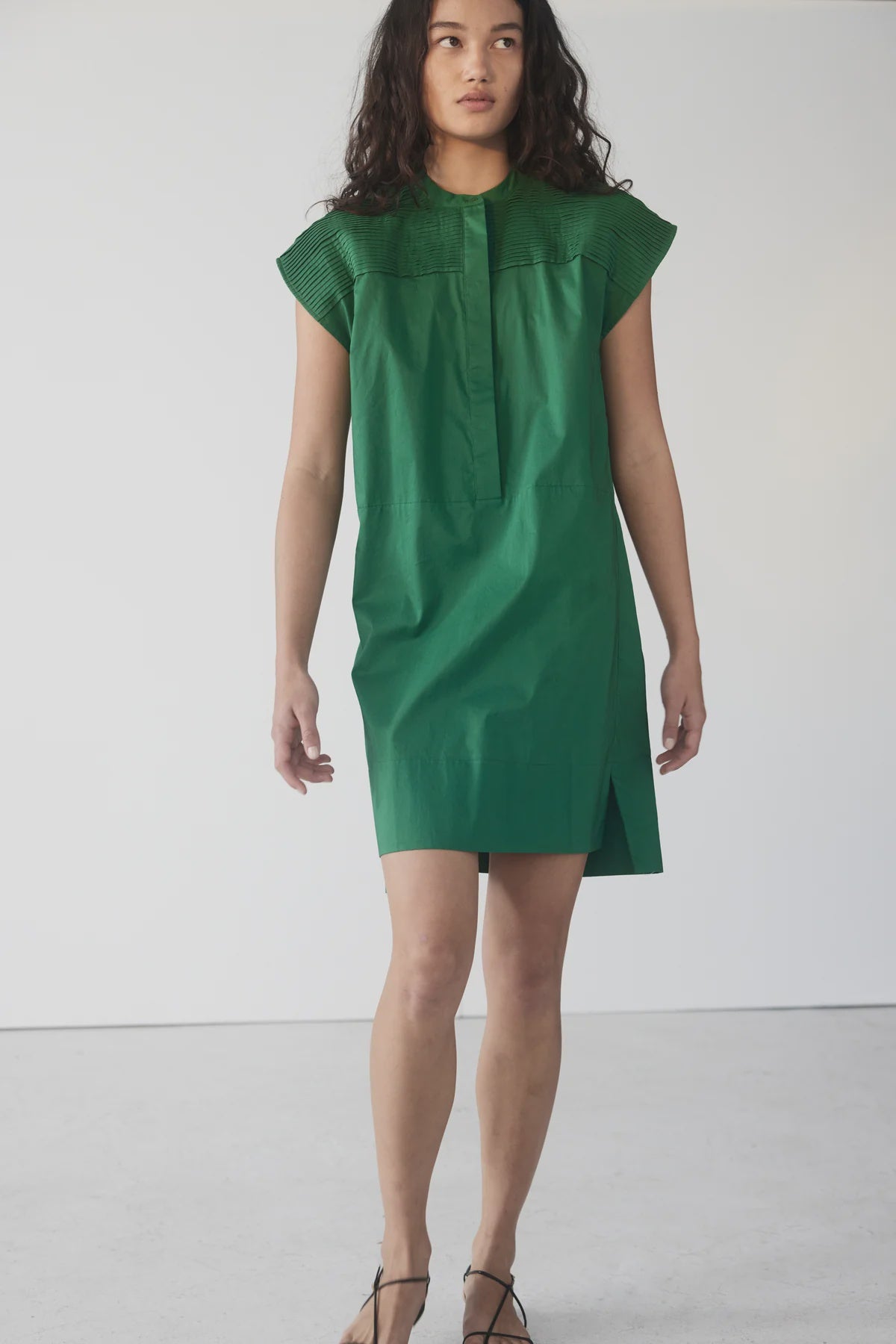 Gwen Dress / Emerald Poplin