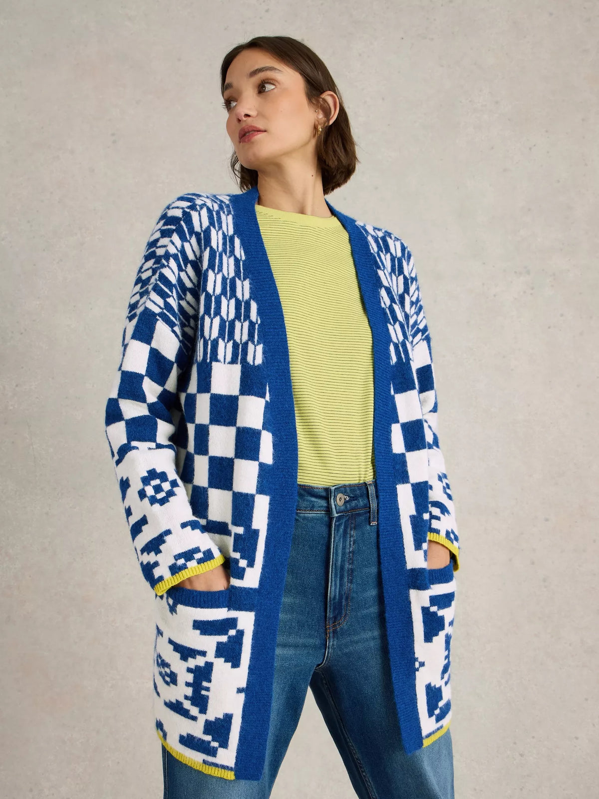 Geo Mix Cardi / Blue Multi