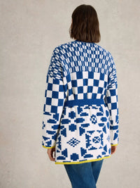 Geo Mix Cardi / Blue Multi
