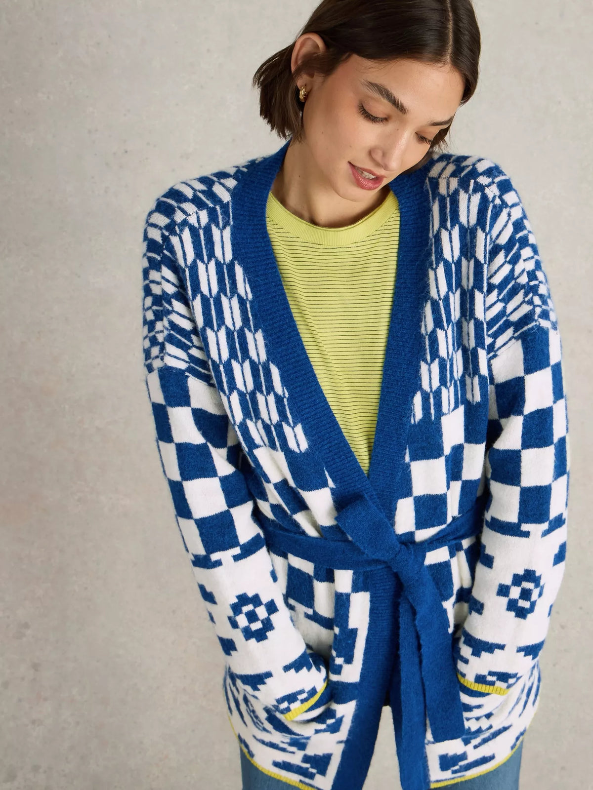 Geo Mix Cardi / Blue Multi