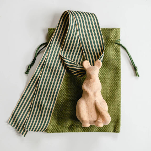 Beech Wood Kangaroo with Ribbon