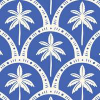 Zip Medium Tote- Blue Palm