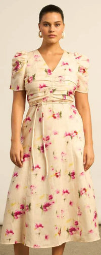 Glimmer Dress-Watercolour Bloom