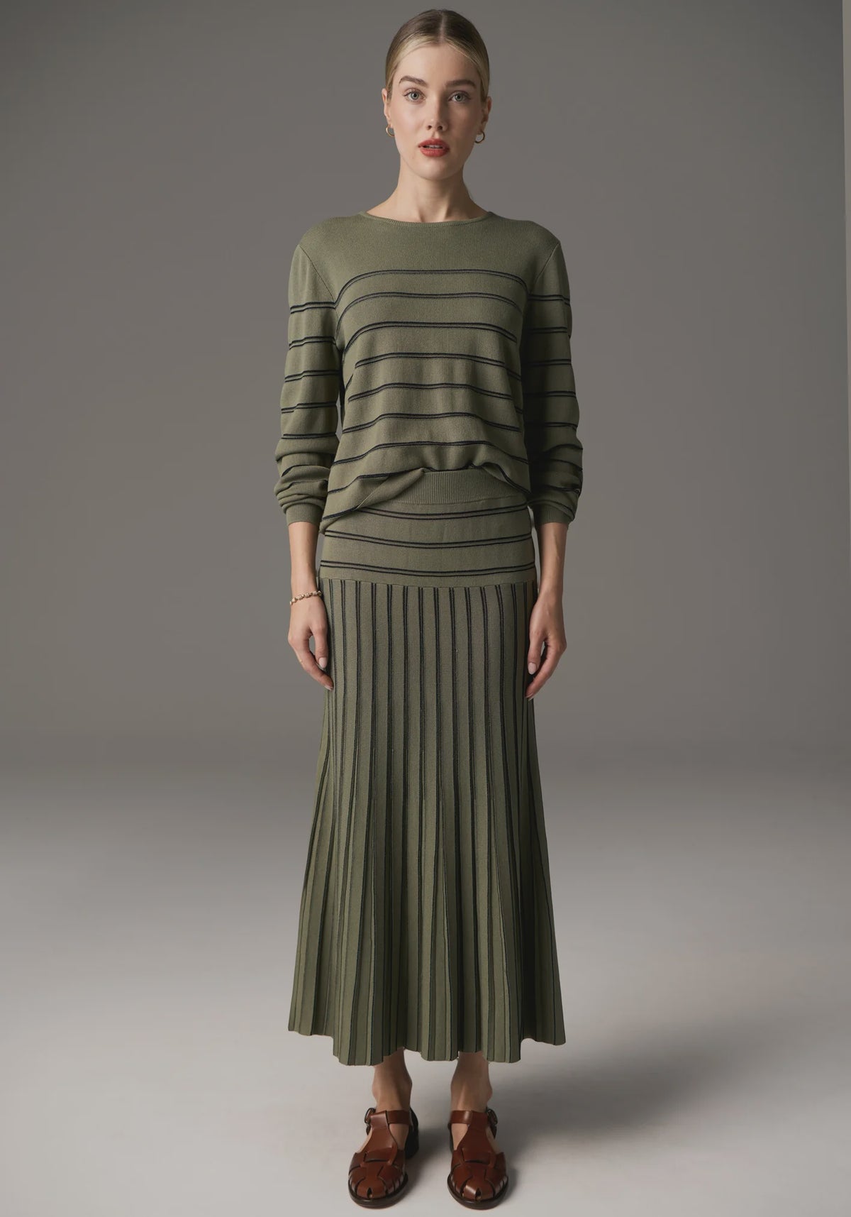 Gizelle Lurex Stripe Knit Top