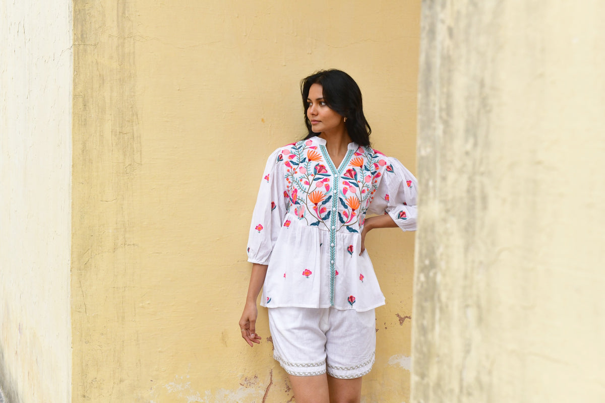 Hummingbird Embroidered Shirt