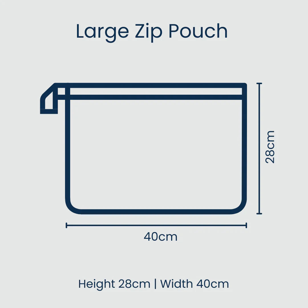 Large Zip Pouch- Multi Stripe