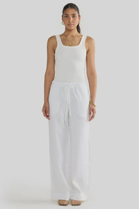 Luna Linen Pants-White