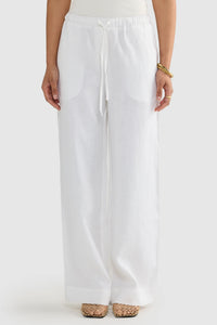 Luna Linen Pants-White