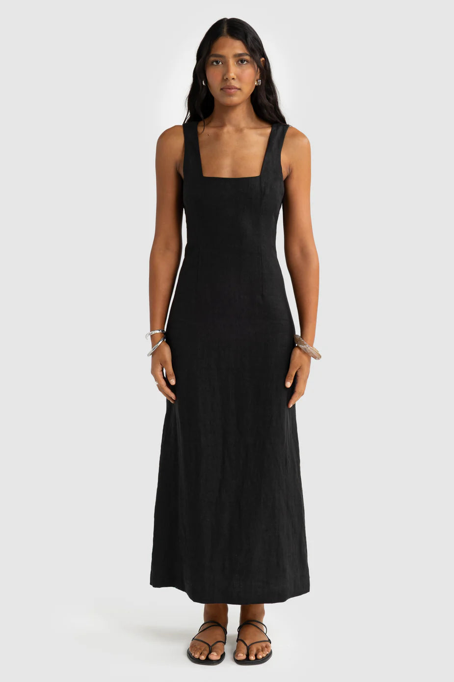 Zoey Linen Dress- Black