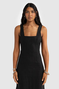 Zoey Linen Dress- Black