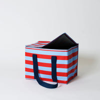 Red & Blue Stripe Large Insulated Tote
