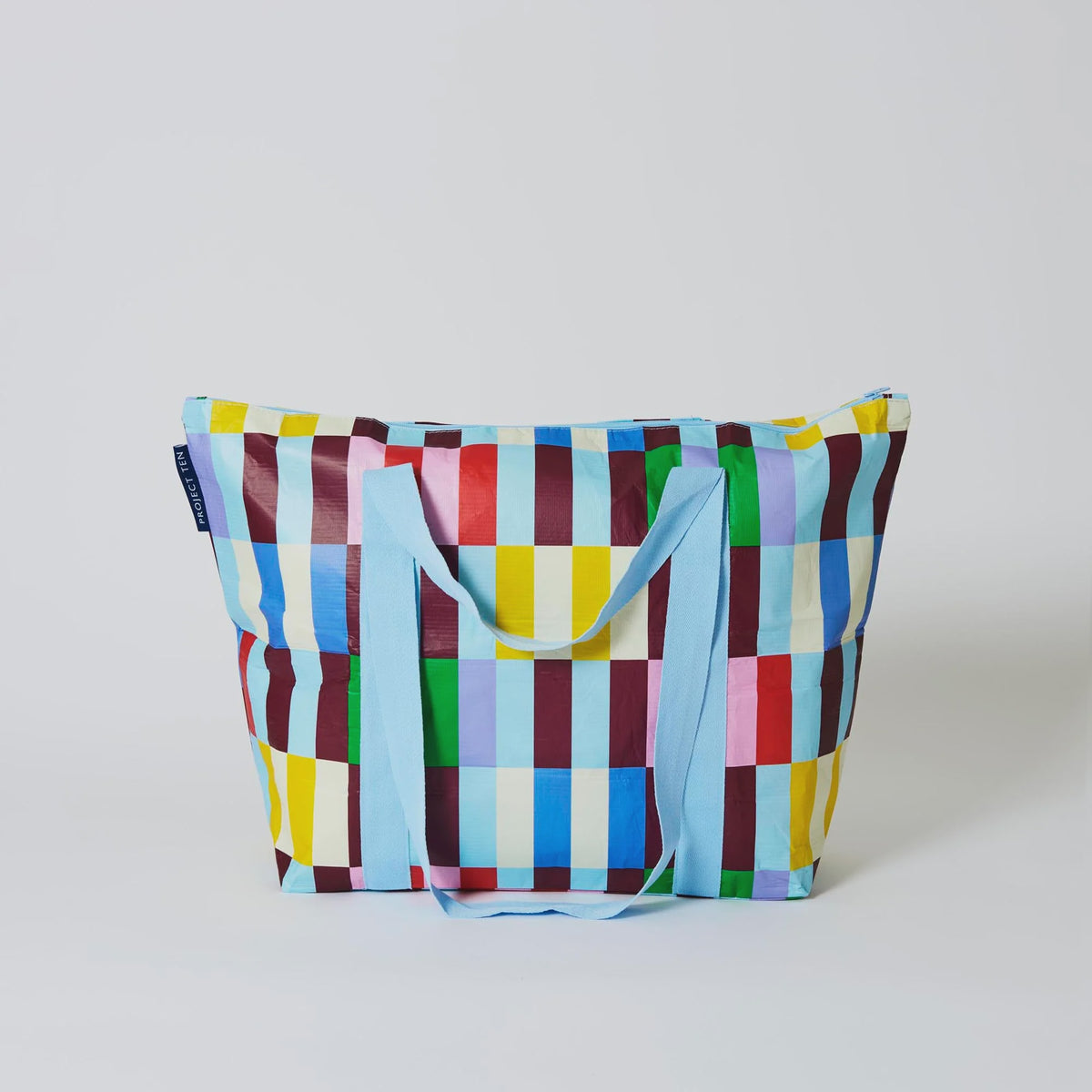 Zip Medium Tote- Multi Stripe