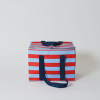 Red & Blue Stripe Large Insulated Tote