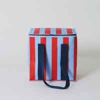 Red & Blue Stripe Medium Insulated Tote