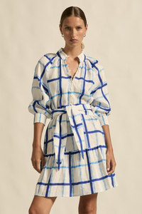 Elated Dress - Azure Check