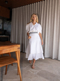 Holly Shirt-White w Pink Letter