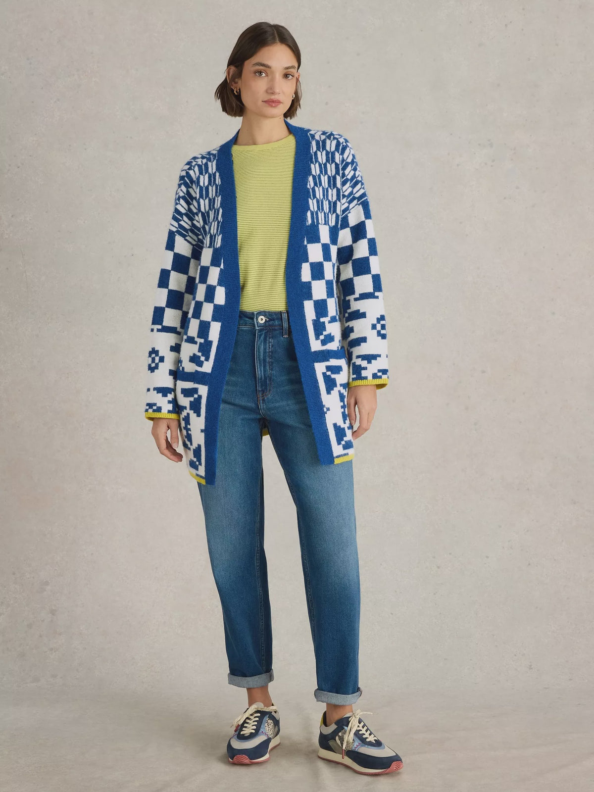 Geo Mix Cardi / Blue Multi