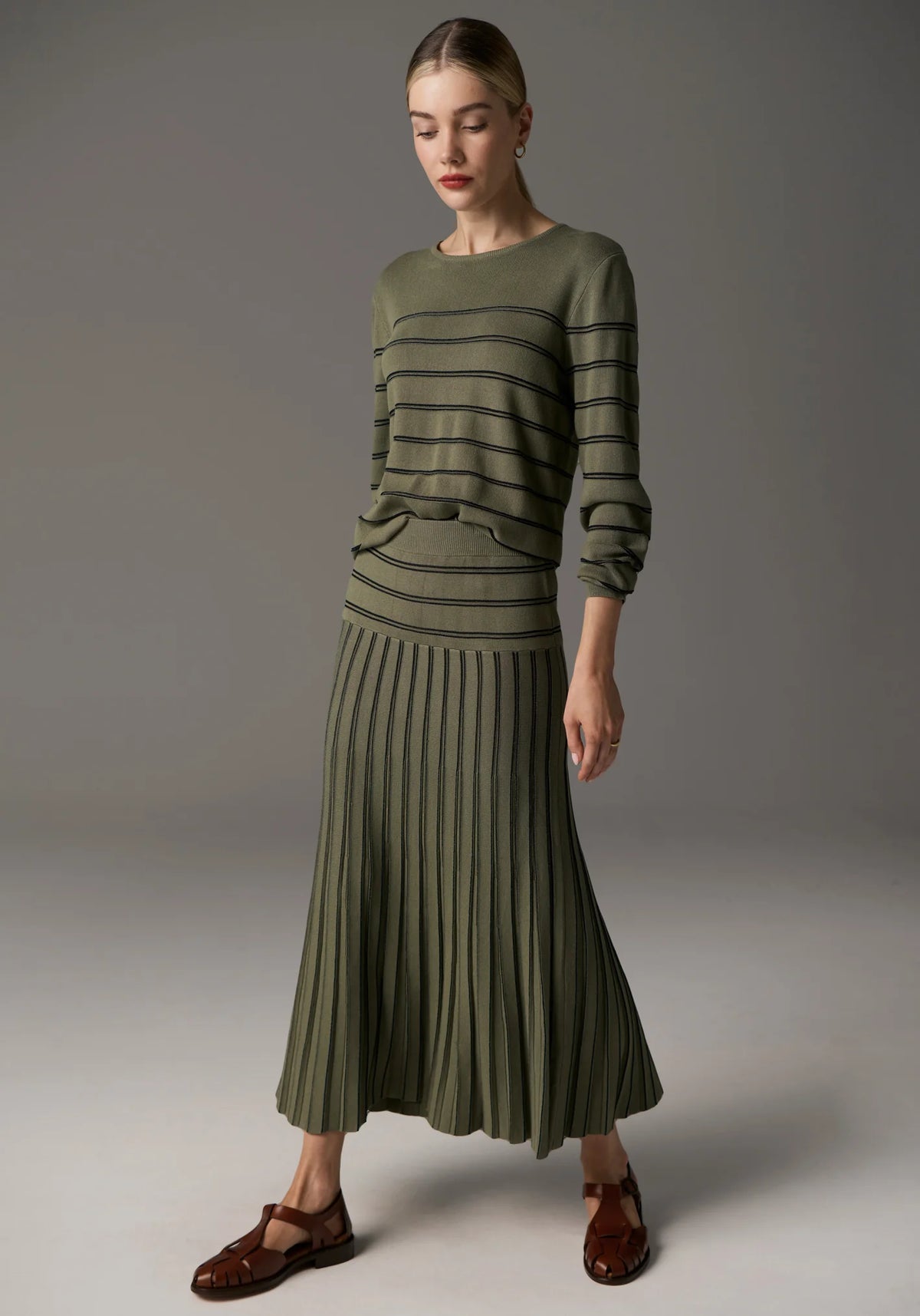 Gizelle Lurex Stripe Knit Top