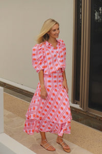 Michelle Skirt-Aurora Pink Flame Orange