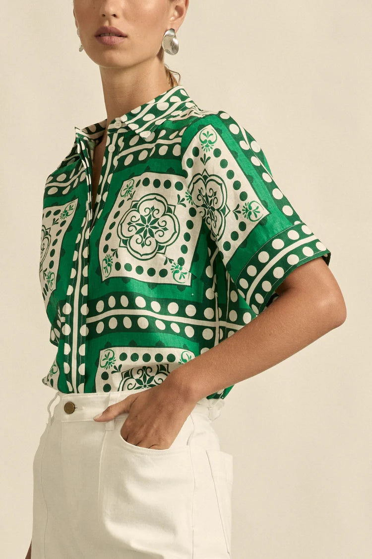 Pixel Top - Parrot Scarf