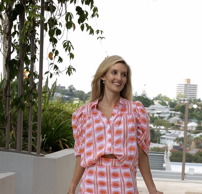 Holly Shirt- Aurora Pink Flame Orange