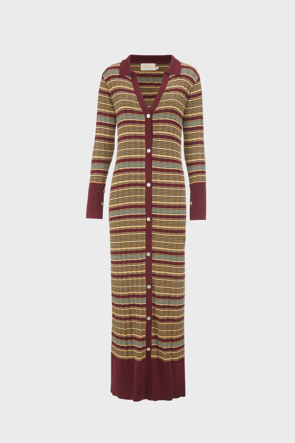 Odessa Knit Dress - Bordeaux Stripe