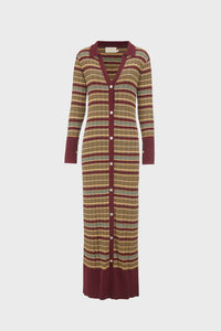 Odessa Knit Dress - Bordeaux Stripe