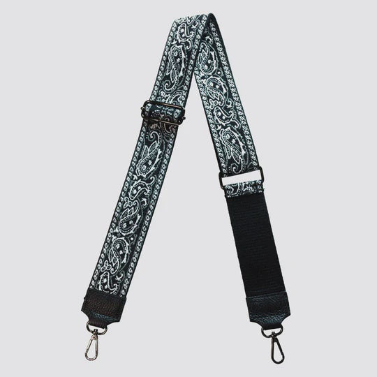 Woven Black Paisley Fabric Strap