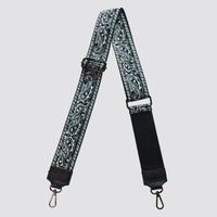 Woven Black Paisley Fabric Strap