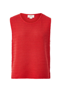 Margot Mesh Knit Tank / Heritage Red