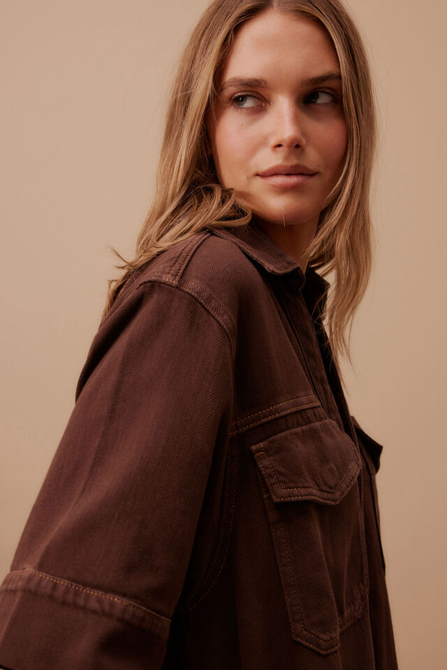 Sammy Relaxed Shirt Dress / Chocolate
