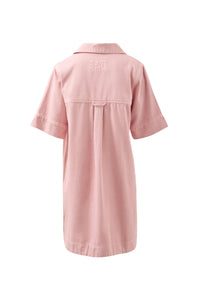 Sammy Relaxed Shirt Dress- Washed Pink