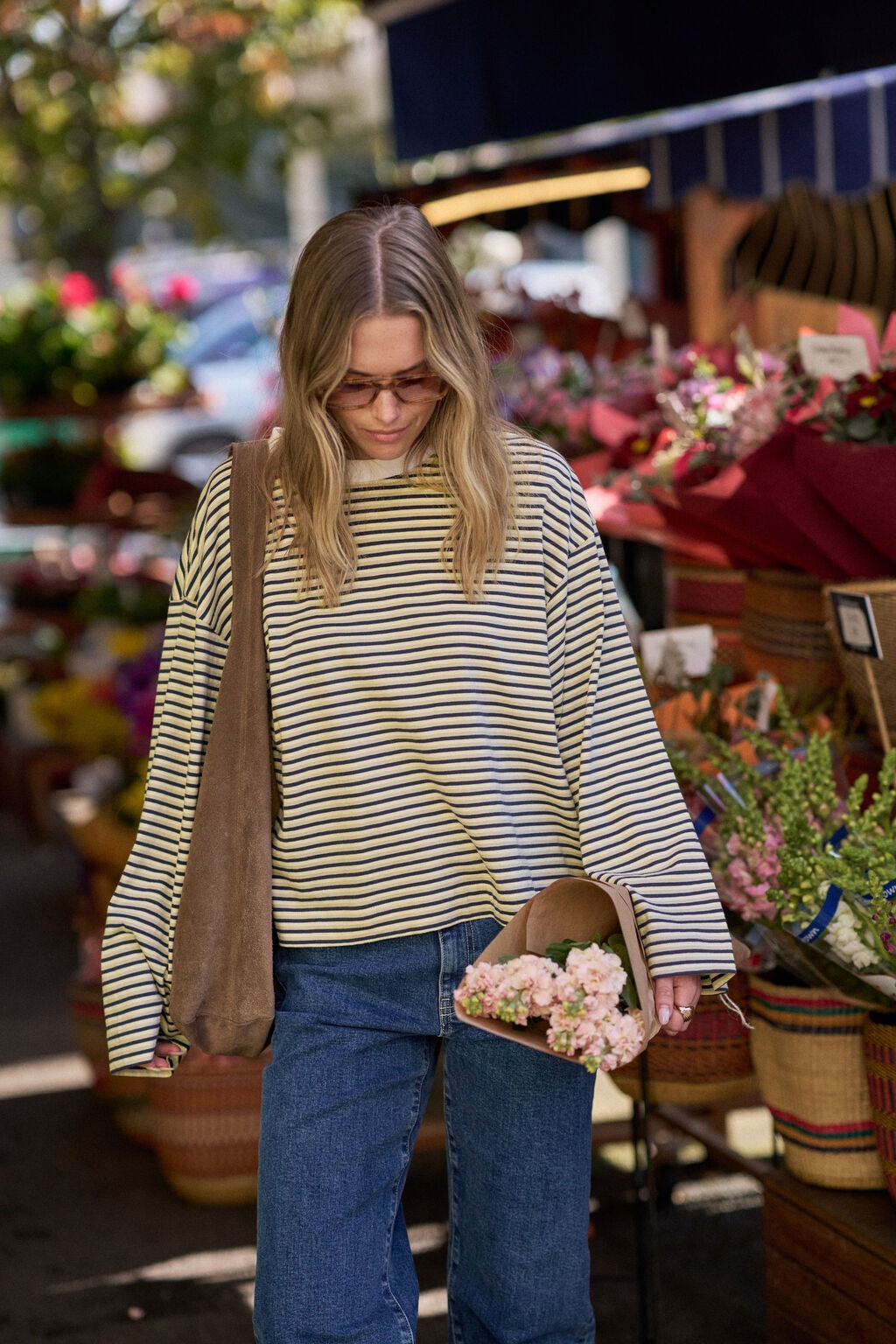 Beau Long Sleeve - Navy/ Butter/Stone Stripe