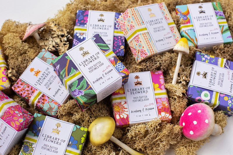 Periwinkle Floral Wrapped Soap