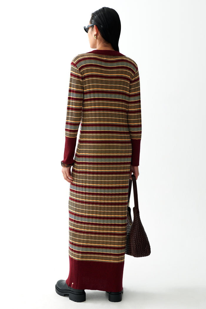 Odessa Knit Dress - Bordeaux Stripe