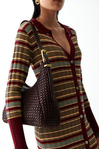 Odessa Knit Dress - Bordeaux Stripe