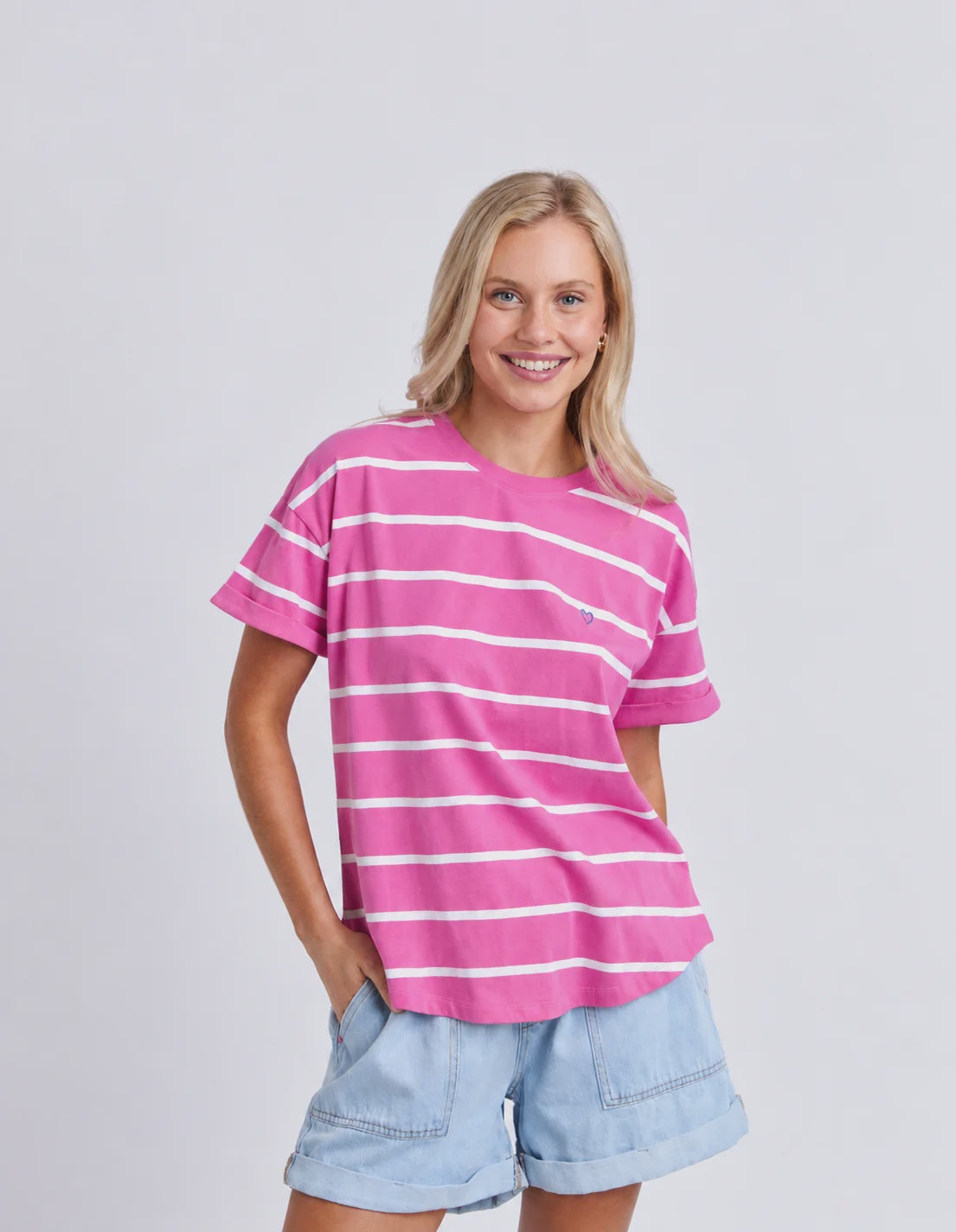 Hallis Stripe Tee - Pink