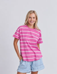 Hallis Stripe Tee - Pink