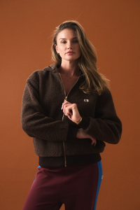 Sherpa Hooded Jacket - Dark Chocolate