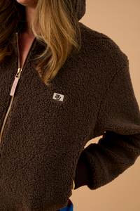 Sherpa Hooded Jacket - Dark Chocolate