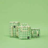 Kelly Green Check Wine Cooler Bag