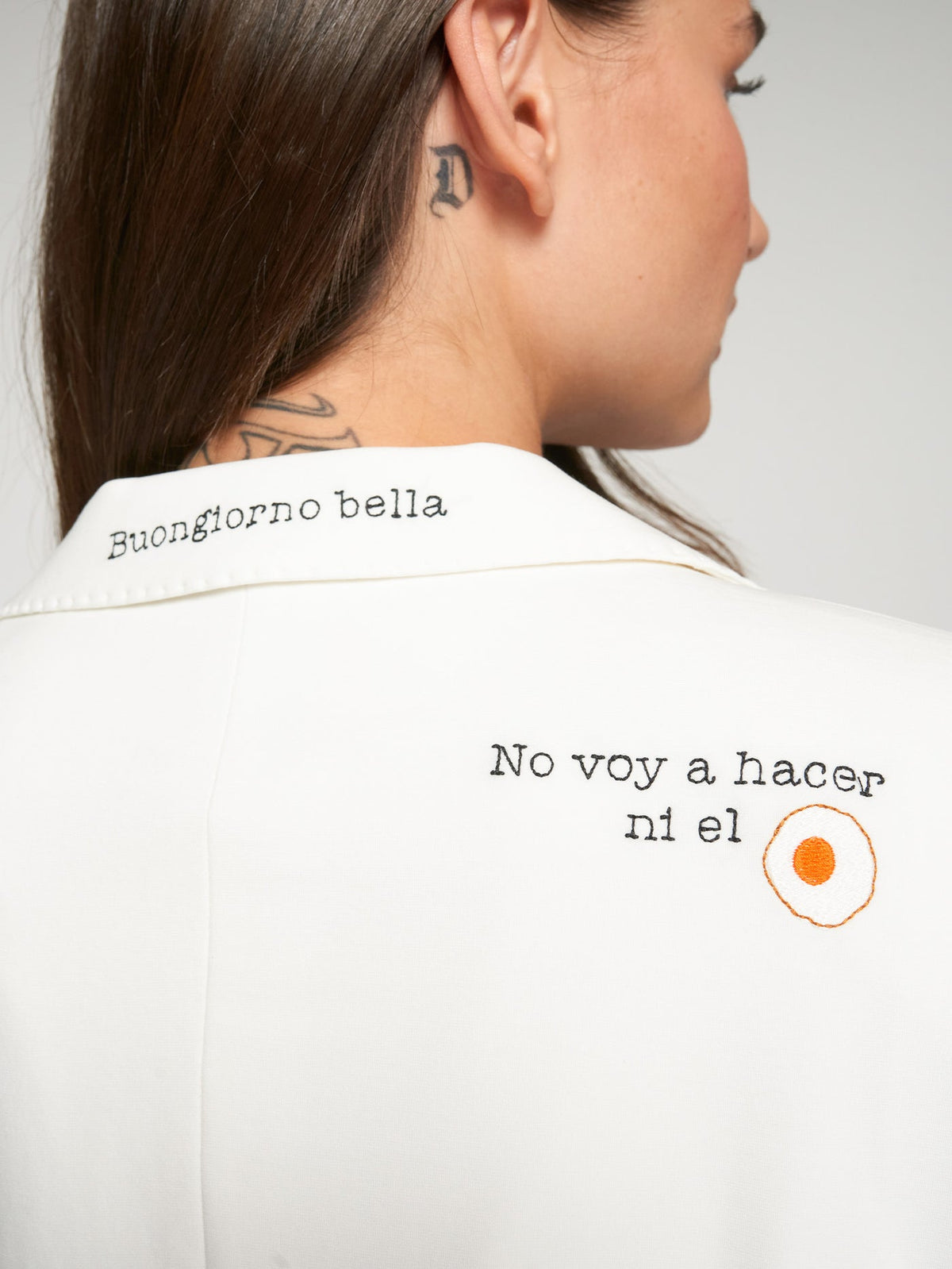 Helen White Embroidered Punto Roma Knit Blazer