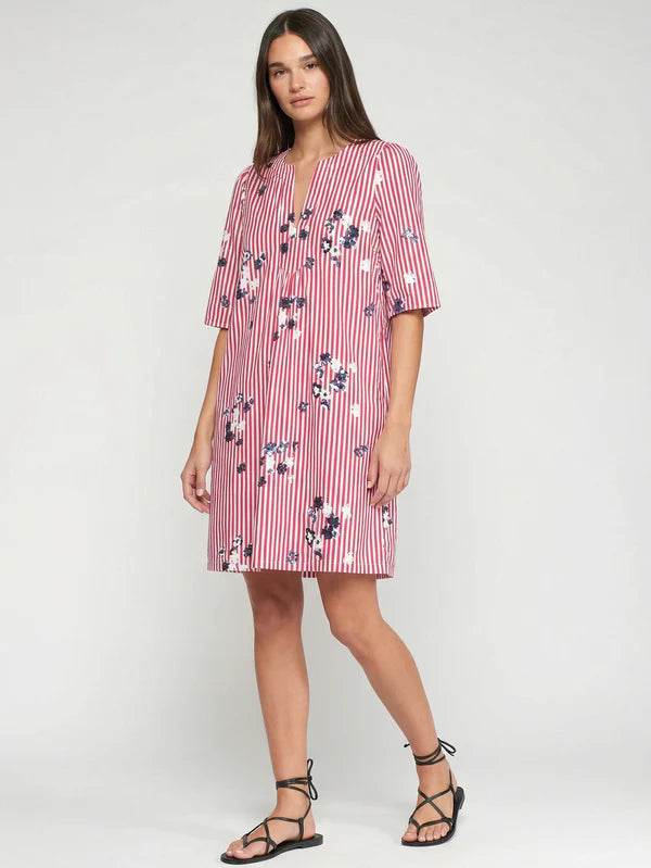 Ame Red Stripe with Sequins Dress