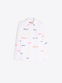Mafalda White Linen Embroidered Shirt