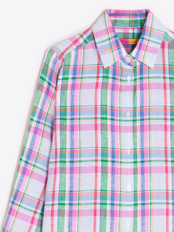 Poline Multicolour Check Linen Shirt
