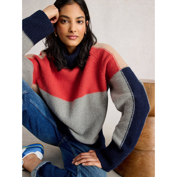 Mary Colourblock Jumper- Grey Multi